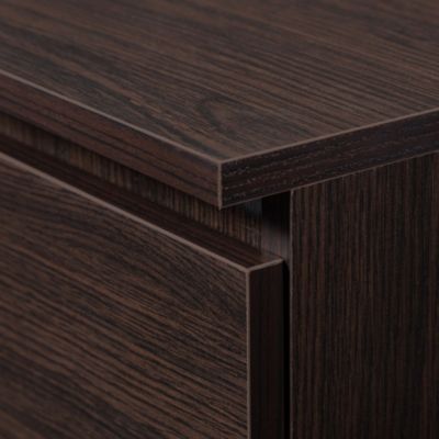 Table de chevet : 2 tiroirs,  wengé, l: 60 cm, h: 55 cm, p: 40 cm