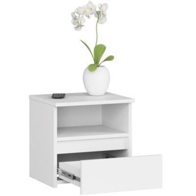 Table de chevet AKORD CL1 Blanche 40 cm 1 tiroir couleur Blanc 40x35x40 cm