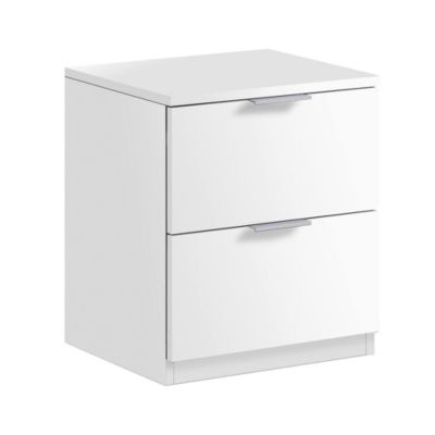 Table de chevet Artiglio, 2 tiroirs 38x34x45h cm Blanc Brillant