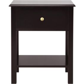 Table de Chevet avec 1 Tiroir et 1 étagère Ouverte,Moderne avec Poignée Métallique, pour Maison, 48 x 40 x 58,5 cm (Marron)