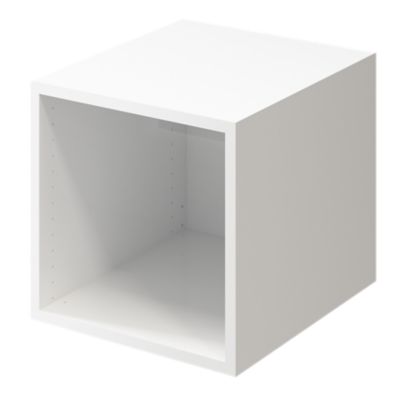 Table de chevet blanche 2 tiroirs GoodHome Atomia H. 37,5 x L. 37,5 x P. 45 cm