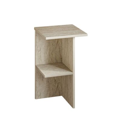Table de chevet carrée avec étagère H60 cm - LERAY