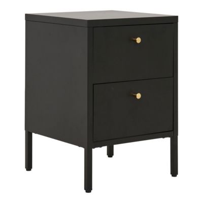Table de Chevet Dalby, Noir, Métal, 40x40x60 cm, Seven Design