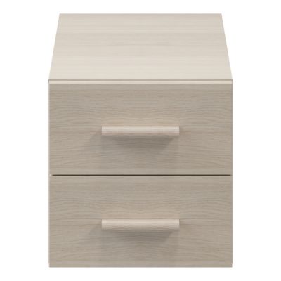 Table de chevet effet chêne 2 tiroirs GoodHome Atomia H. 37,5 x L. 37,5 x P. 45 cm