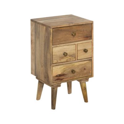 Table de chevet en bois de manguier 4 tiroirs Maëva