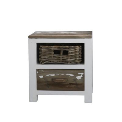 Table de chevet en bois recyclé massif