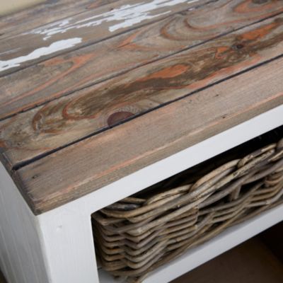 Table de chevet en bois recyclé massif