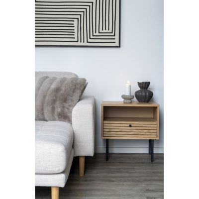 Table de Chevet Kyoto, Marron, Bois, 40x50x50 cm, Seven Design