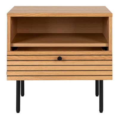 Table de Chevet Kyoto, Marron, Bois, 40x50x50 cm, Seven Design