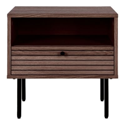 Table de Chevet Kyoto, Marron, Bois, 50x40x50 cm, Seven Design