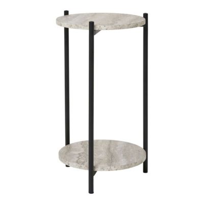 Table de Chevet Leuven, Beige, MDF, 27x27x46 cm, Seven Design