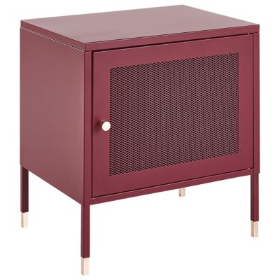 Table de chevet OSSETT Métal Rouge foncé