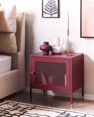 Table de chevet OSSETT Métal Rouge foncé