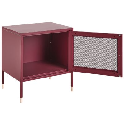 Table de chevet OSSETT Métal Rouge foncé