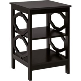 Table de Chevet Robuste avec 3 Étagères de Rangement Ouvertes Table de Nuit Antidérapante Style Moderne