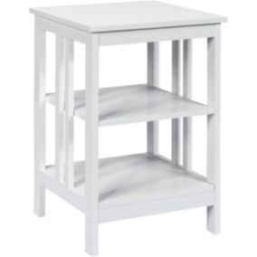 Table de Chevet Robuste avec 3 Étagères de Rangement Table de Nuit Antidérapante Style Moderne