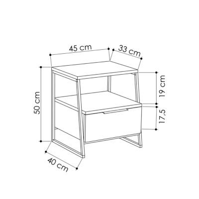 Table de chevet style industriel INKA