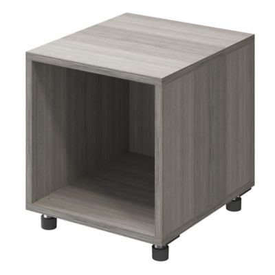 Table de chevet sur pieds effet chêne grisé 2 tiroirs GoodHome Atomia H. 42,5 x L. 37,5 x P. 45 cm