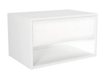 Table de chevet suspendue - 1 tiroir et 1 niche - Blanc - RITAMI