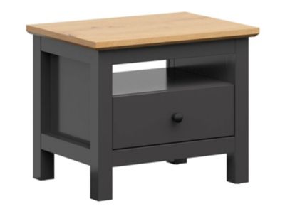 Table de chevet table de nuit avec tiroir coloris Gris graphite/Chêne artisan - Longueur 60 x Profondeur 44 x Hauteur 50 cm