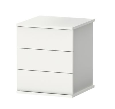 Table de chevet / Table de nuit coloris Blanc - Hauteur 48.5 x Longueur 41 x Profondeur 40 cm