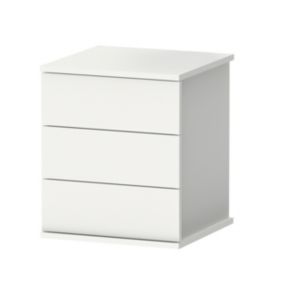 Table de chevet / Table de nuit coloris Blanc - Hauteur 48.5 x Longueur 41 x Profondeur 40 cm