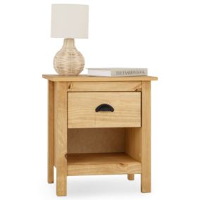Table de chevet TILLY H 50 cm en bois massif finition laquée avec 1 tiroir et 1 étagère table de nuit pour chambre
