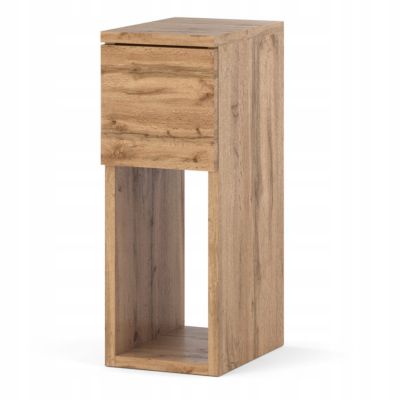 Table de chevet étroite chêne Wotan 20 cm avec tiroir, style loft, table de nuit pour chambre