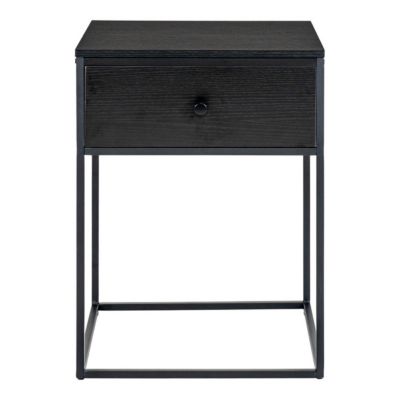 Table de Chevet Vita, Noir, MDF, 40x40x55 cm, Seven Design