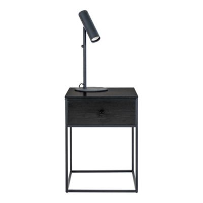 Table de Chevet Vita, Noir, MDF, 40x40x55 cm, Seven Design