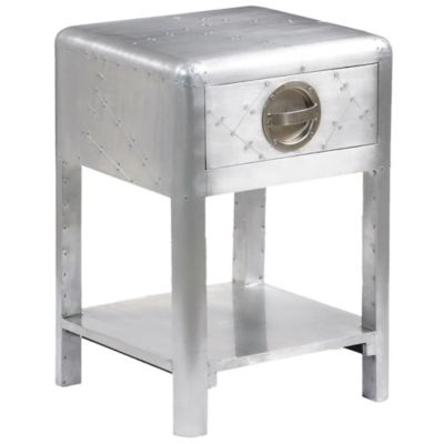 Table de coin avec 1 tiroir vintage Style d'aviation vidaXL