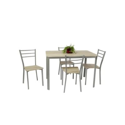 Table de cuisine et salle à manger et 4 chaises ATHENES gris et sonoma.