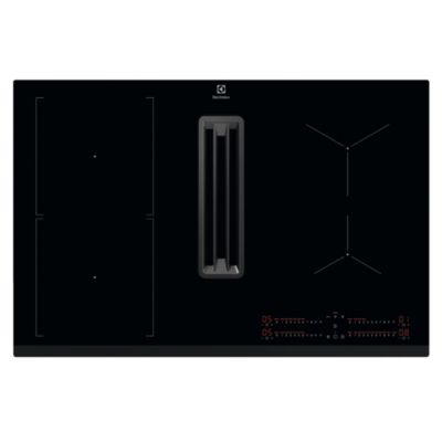 Table de cuisson aspirante induction 78cm 4 feux 7350w noir Electrolux KCC83443
