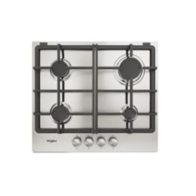 Table de cuisson gaz 58cm 4 feux 7800w inox Whirlpool TGML660IX