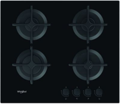 Table de cuisson gaz 60cm 4 feux noir Whirlpool GOB616NB