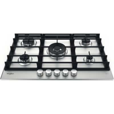 Table de cuisson gaz 73cm 5 feux inox Whirlpool GMWL758IXLFR