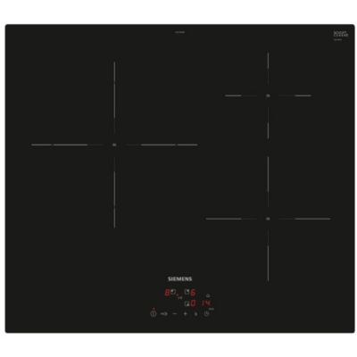 Table de cuisson induction 60cm 3 foyers 4600w noir Siemens EU611BJB5E iq100