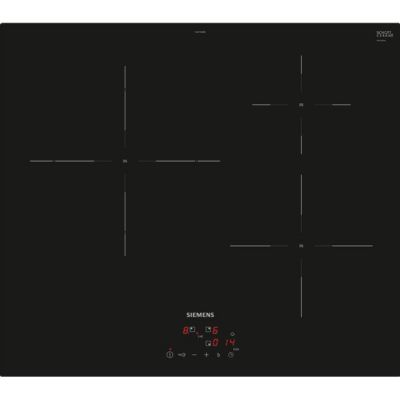 Table de cuisson induction 60cm 3 foyers 4600w noir Siemens EU611BJB5E iq100