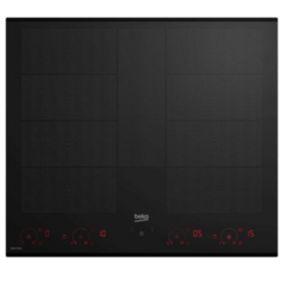 Table de cuisson induction 60cm 4 feux 7400w noir Beko HII68811NT