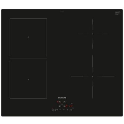 Table de cuisson induction 60cm 4 foyers 4600w noir Siemens EE611BPB5E iq500