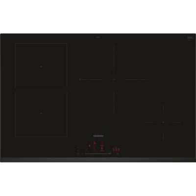 Table de cuisson induction 80cm 4 feux 7400w noir Siemens ED851HSB1E