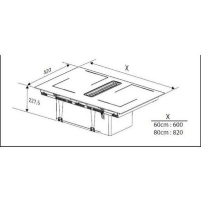 Table de cuisson induction aspirante 60cm 4 feux 7400w Beko HIXI64700UF1 bpro 700