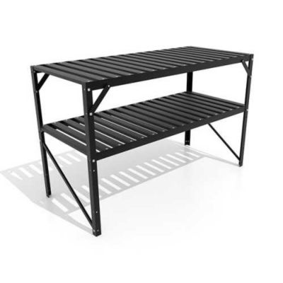 Table de culture aluminium avec 2 plateaux, Couleur Noir