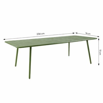 Table de jardin 10-12 places 234cm verte BERGAME