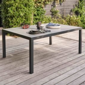 Table de jardin 10 places en aluminium et céramique gris Tivoli  Oviala