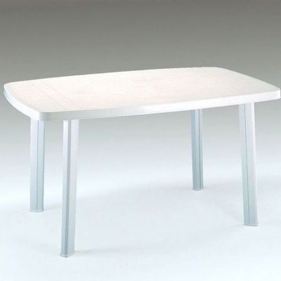 Table de jardin 137 x 85 x H72 cm Résine blanc Progarden Balcon Terrasse