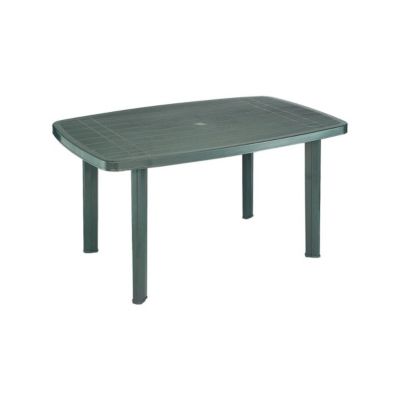 Table de jardin 137 x 85 x H72 cm Résine vert foncé Progarden Balcon Terrasse