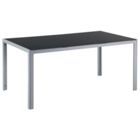 Table de jardin 160 x 90 cm Verre Noir CATANIA