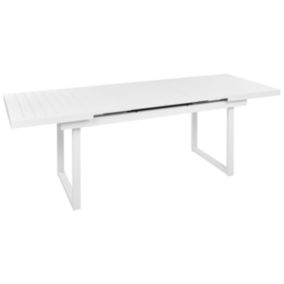 Table de jardin 180/240 x 90 cm Métal Blanc VALCANETTO