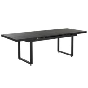 Table de jardin 180/240 x 90 cm Métal Noir VALCANETTO